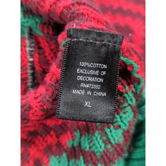 33Degrees Santa Beer Pocket Ugly Christmas Sweater Red Green Mens XL Funny - Picture 3 of 11